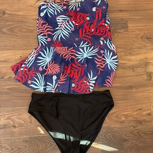 Tankini two piece high waisted swimsuit